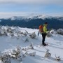 Kim at the summit of Mt Height.