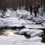 There were barely any snow on the ground, so we decided to stashed our snowshoes here.