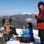 Back to a open ledge near the summit of North Kinsman.