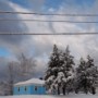 Sky clearing out after a snowy night.